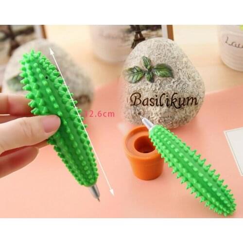100pcs/lot Spike Pen Cactus Pen / Funny Cactus Ballpoint Pen with Plant Pot lin4068