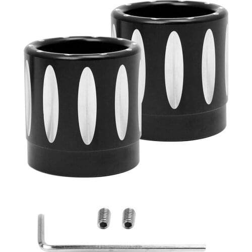 2PCS Motorcycle Black Thin Cut Front Axle Cap Nut Covers Cap Aluminum Fit For Harley Touring Heritage Softail Street Bob V-Rod