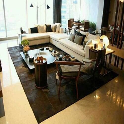 2018 free shipping 100% natural genuine cow leather round rug