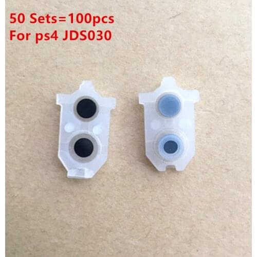 50sets=100pcs For PS4 JDS030 L2 R2 L1 R1 Rubber Conductive Pads For PS4 Wireless Controller Silicon Rubber Buttons