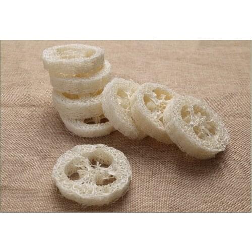 6cm wide 500pcs/lotNatural Loofah Luffa Loofa Sliceshandmade DIY soap tools, facial soap holder storage