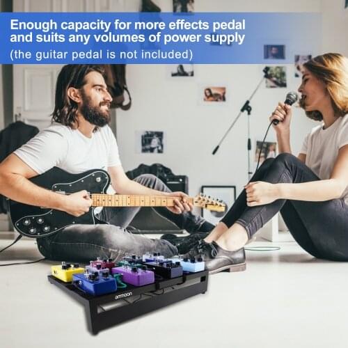Ammoon Large Guitar Effect Pedal Board Pedalboard Aluminum Alloy with Carry Bag Capo 4pcs Picks Fixing Tapes