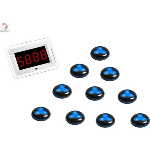Wireless Call Button Ordering System Used for Restaurant Cafe Dessert Shop Auto 4S Shop Medical Examination Center with 10button