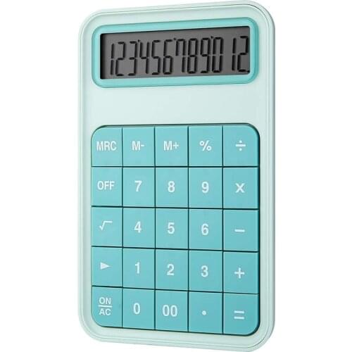Large Button Calculator 12 Digit LCD Office Calculator with Large Display for School Office Home Counter - Turquoise