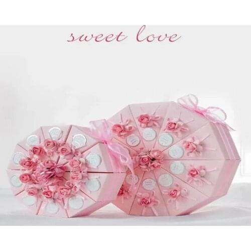 Korean Cake Style Triangle Wedding Candy Chocolate Gift Boxes Creative Wedding Candy Box Personalized Pure Color Candy Paper Box