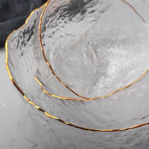 Creative Irregular Glass Bowl Fruits Vegetables Salad Dessert Glass Bowl Dinner Kitchen Dinnerware With Phnom Penh Glass Bowl