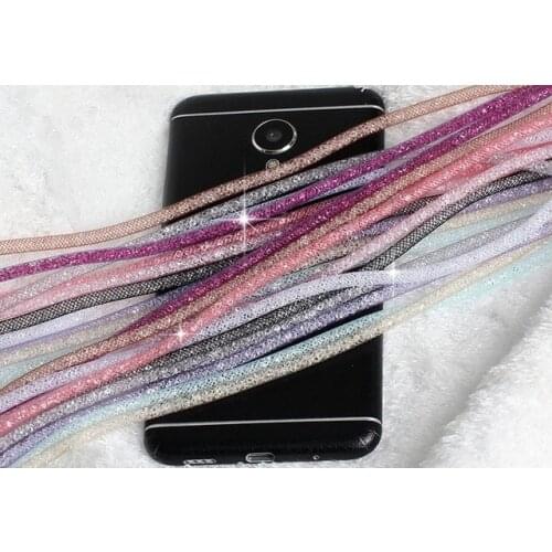 LaMaDiaa Crystal Neck Necklace Strap Lanyard U Disk ID Work Card Mobile Cell Phone Chain Straps Keychain phone Hang Rope