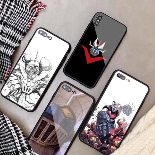 Mazinger Z Tempered Glass Phone Case For iphone 12 11 Pro Max 5 6 7 8 X XS XR XSMax Shell 12Pro Max Cover Shell
