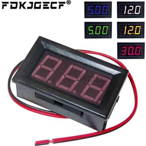 Mini Digital Voltmeter DC 4.5V to 30V Digital Voltmeter Voltage Panel Meter For 6V 12V 24V Electromobile Motorcycle Car 0.56