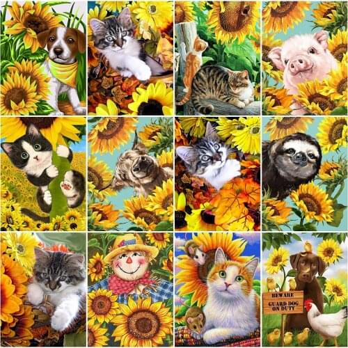 MomoArt 5D Diamond Mosaic Flower Full Drill Square Diamond Painting Sunflower Rhinestone Embroidery Cross Stitch Home Decoration