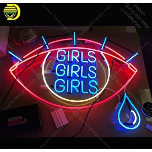 Girls with eye NEON SIGN REAL GLASS Board BEER BAR PUB LIGHT SIGN Wall STORE DISPLAY ADVERTISING LIGHTS Art Decor lamp for sale