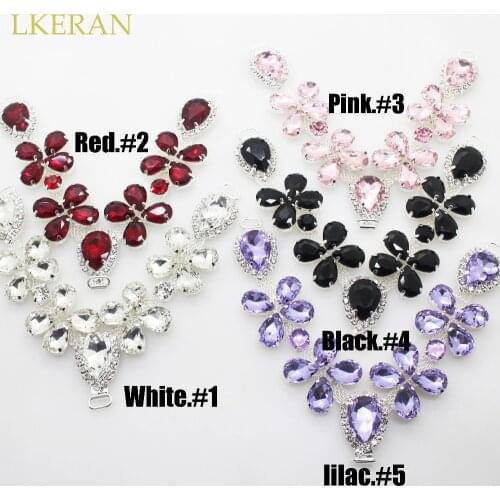 Charm Silver 2pcs/pair Crystal Chain DIY Garment sewing accessories Metal Rhinestone bikini Connectors buckle fashion Slipper