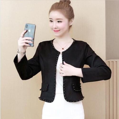 Large Size Coat Women coats New 2021 Womens Jackets Short Slim Woman Jacket Spring Autumn Female Outerwear Black Pink