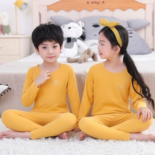 Baby Boys Girls Pajama Sets Long Sleeve Winter Pijamas Set Sleepwear Children Thermal Underwear Cartoon Pyjamas For Kids 2 6 8Y