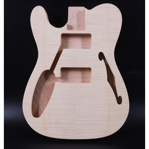 Fit Diy Left-hand Tele Style Electric Guitar Body Mahogany+Flame Maple Veneer Hand-made Unfinished