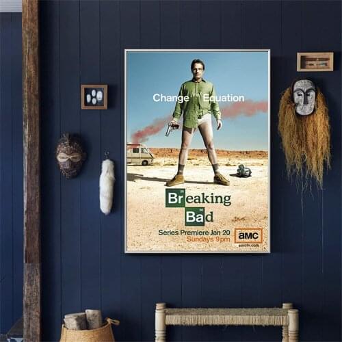 One Decoration Breaking Bad Walter White TV Movie Poster Canvas Art Print Poster Bedroom Living Room Wall Picture Painting
