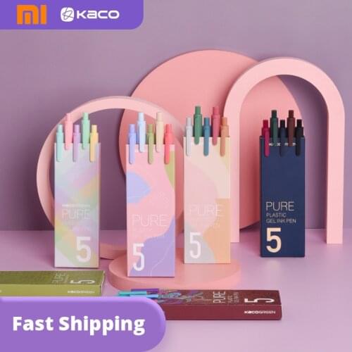Xiaomi Mi Gel Pen 5pcs/pack 0.5mm Pen Color Black Ink Ballpoint pen KACOGREEN Durable Signing Pen ABS Plastic Smooth Ink