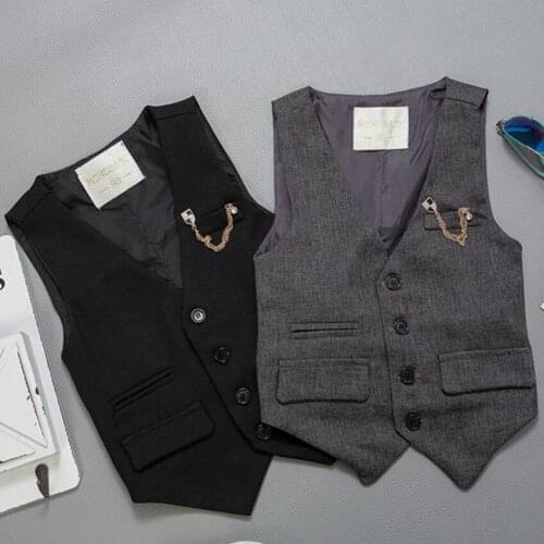 New formal birthday party cotton baby bor vest children v-neck sleeveless England style gentleman waistcoat