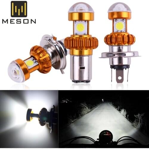 1PC H4 BA20D 3SMD Motorcycle Headlight Hi/Low Scooter Bulb COB Bulb 12V-96V Lamp Motor Fog Headlamp Motorcycle Super Brigh