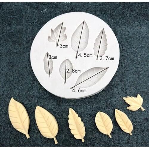 1PCS Middle Size Leaves Shape 3D Silicone Cake,Cupcake Mold, For Jelly,Candy Decorating Bakeware Soap Tools C005