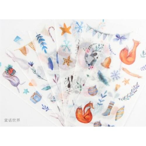 1 Pack 6 Sheets Cute Blissful Bloom Florist Stickers Decorative Album Diary Stick Label Hand Account Decor Stationery Kids Gift