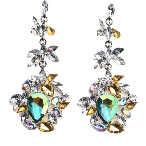 2019 Fashion Jewelry Luxury Rhinestone Long Earrings For Women Wedding Engagement Charm Hot Boho Statement Earrings