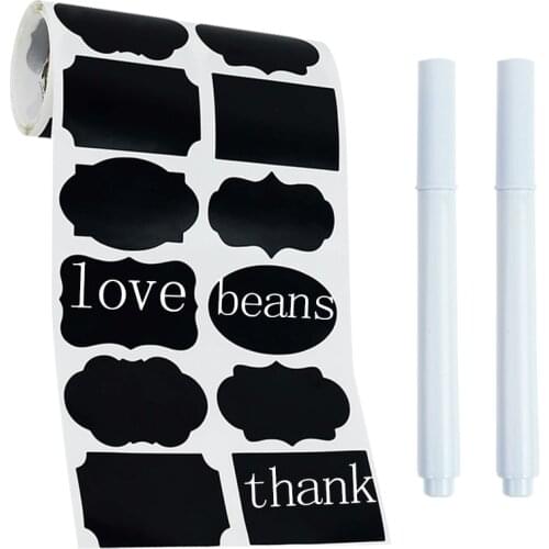 250/roll Blank Blackboard Labels Stickers Chalkboard Kitchen Spice Label Tags Home Jam Jar Bottle Customize Tags With Marker Pen