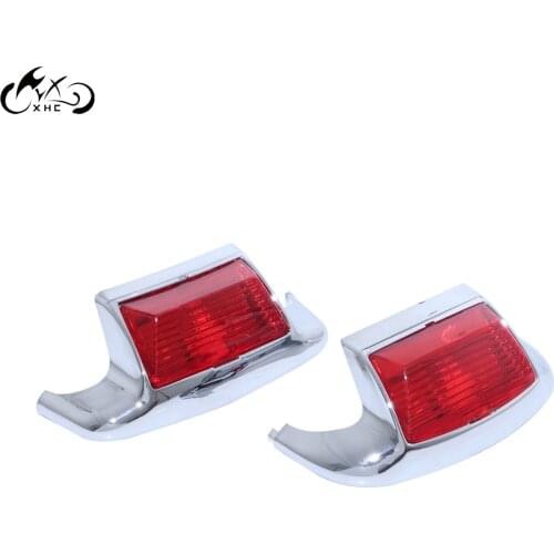 2X Motor Front Rear Mudguard Trim Fender Tip Red LED Light For Harley Touring FLHT FLT FLHS FLHR 80-13 FLSTC 86-08 FLSTN 93-96