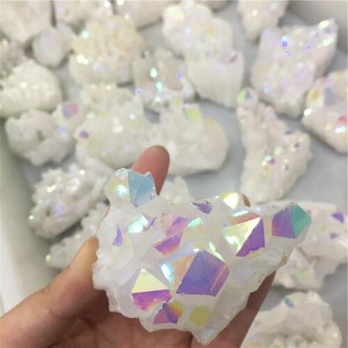 50g Wholesale White Angel Aura Quartz Point Electroplated Crystal Cluster