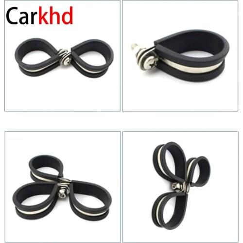 52pcs 304 Stainless Steel Rubber Lined P Clips Cable Mounting Hose Pipe Clamp For Various Pipes Automotive Mechanical Use