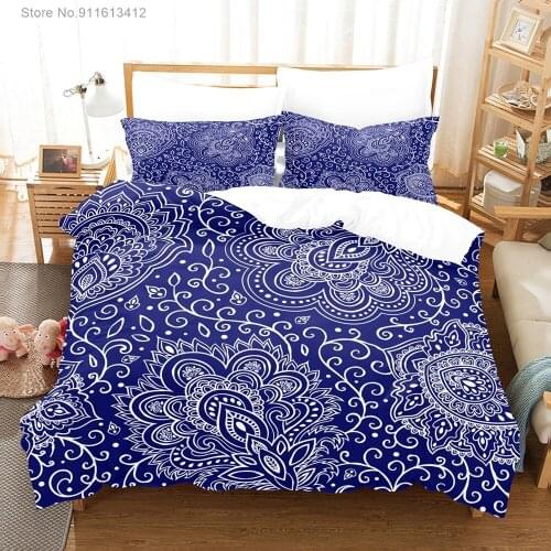 Bohemia Boho Mandala 200x200cm Bedding Set for Adults Bedclothes 3pcs Queen King Twin Size Duvet Cover with Pillowcase