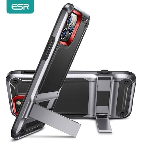 ESR Case for iPhone 12 Kickstand Phone Case for iPhone 12 Pro Heavy Duty Strong Shockproof Protective Stand Case Luxury Funda