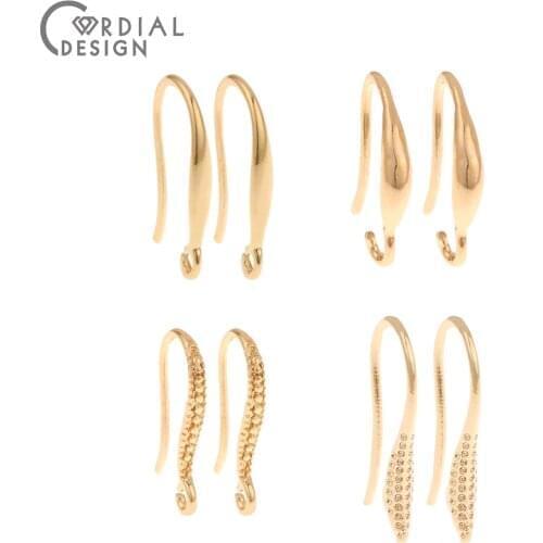 Cordial Design 100Pcs Earrings Stud/Hooks Shape/Copper Material/DIY/Earrings Accessories/Hand Made/Jewelry Findings & Components
