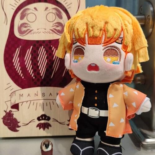 Cosmile Anime Demon Slayer Kimetsu No Yaiba Agatsuma Zenitsu 20cm Plush Doll Dress Up Clothes Stuffed Toy Accessory Cute Gift