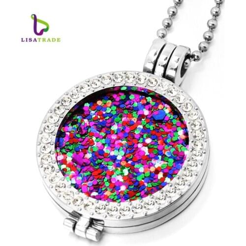 33mm Coins Disc Fashion Kolye For Women Gift Fit 35mm Coin Holder 80cm Bead Chain 19 Style Can Choose MICP01-19