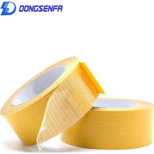 DONGSENFA 1 Roll 20M Double-sided Fiber Tape Glass Fiber Thigh Viscosity Grid Fiber Double Sided Tape