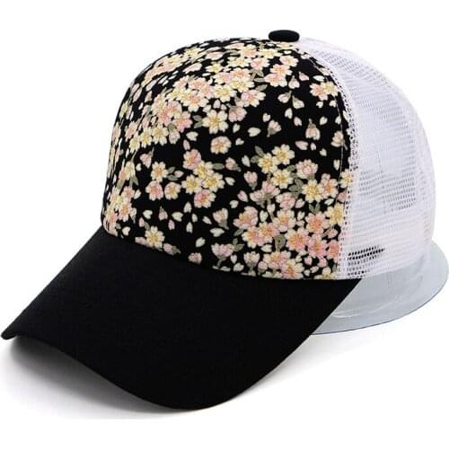 GZHilovingL 2018 Summer Womens Floral Printing Baseball Cap Casual Fashion Women Black Hip Hop baseball Snapback Cap Hats