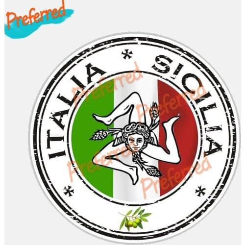 Interesting Car Accessories Italia Sicilia Decal PVC Window Car Sticker PVC Car Window Body Decorative Stickers