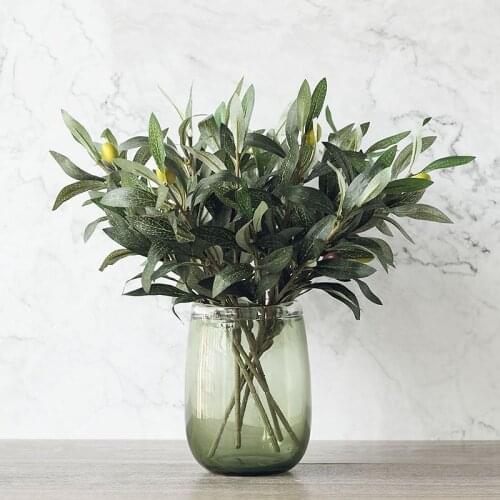 Green Artificial Olive Branch Simulation Plant Olive Leaf Home Wedding Decoration Fake plant Christmas Decoration faux plants