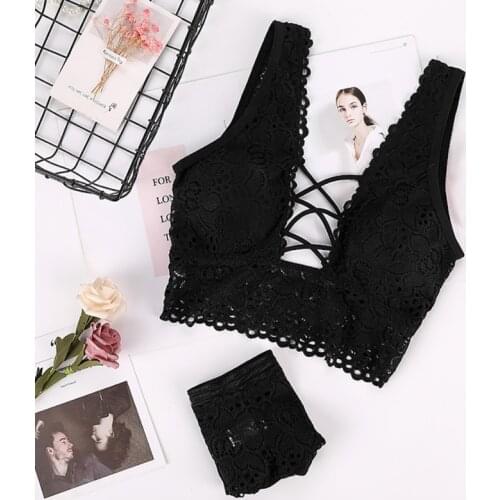 Push high seamless embroidery lace sexy bra suit lingerie set female sexy underwear bra set