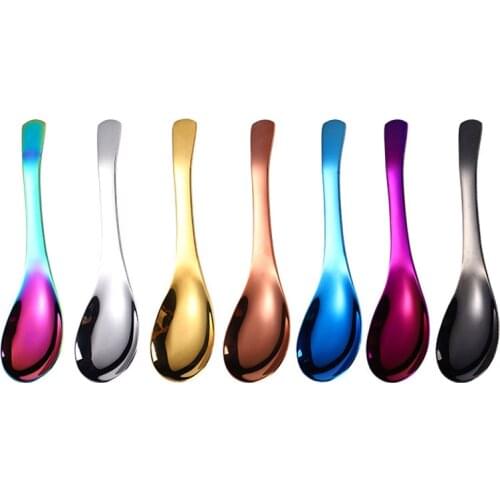 Highly Quality 304 Stainless Steel Spoon Large Gold Rice Soup Spoon Kids Ice Cream Dessert Spoon kitchen tools
