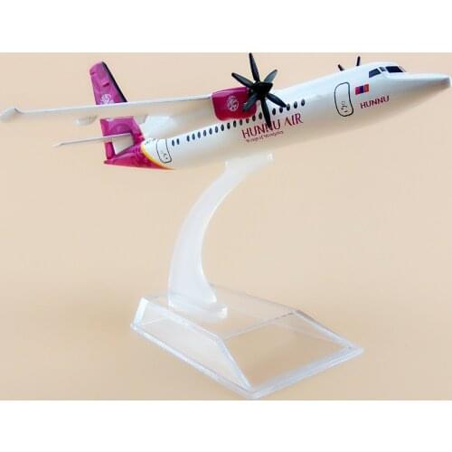 16cm Metal Hunnu Air Fokker 50 F50 F-50 Wings Of Monglia Airlines Plane Model Airplane Model w Stand Aircraft Crafts
