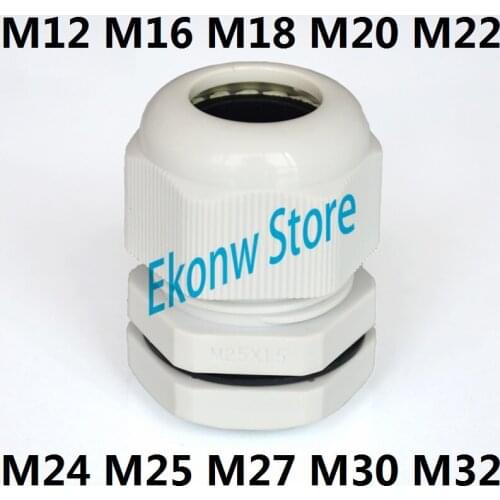 Metric System M12-M32 for 3-20mm Cable CE Waterproof Nylon Plastic Cable Gland Connector include O-Rings or Flat gasket