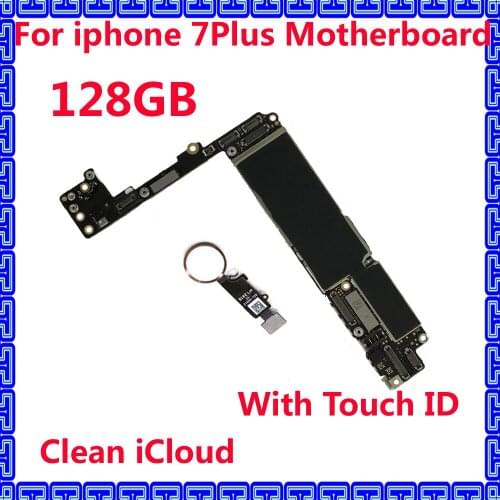 128GB Original motherboard with / without Touch ID for iphone 7Plus 100% unlocked IOS mainboard for iphone 7Plus IOS system