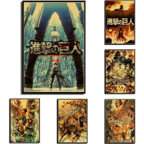 Attack on Titan Posters Classic Japanese Anime Picture Canvas Painting Definition Wall Art Prints for Living Room Decoration
