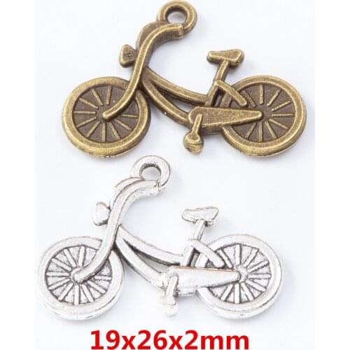35 pieces of retro metal zinc alloy bicycle pendant for DIY handmade jewelry necklace making 7600