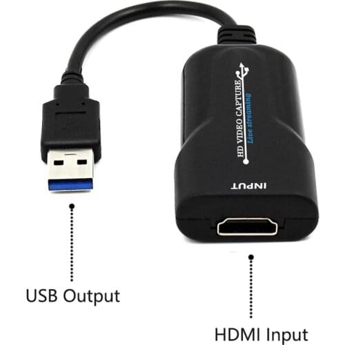 Portable 1080P USB 2.0 HDMI Game Capture Card placa de video Reliable Streaming Adapter For Live Broadcasts Video Recording
