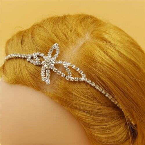 Women silver color beads Headband fashion elastic Headbands Hairbands Headwear Head Band Head Chain