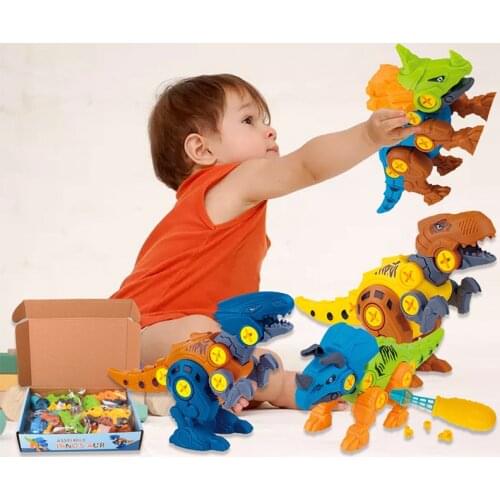 DIY disassembly assembly dinosaur toy set screw nut combination assembling dinosaur model educational toy for children kids gift