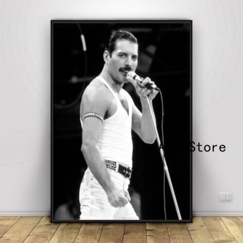 Retro Photo Freddie Mercury Canvas Painting Concert Posters And Prints Pictures On The Wall Abstract Decorative Home Decor